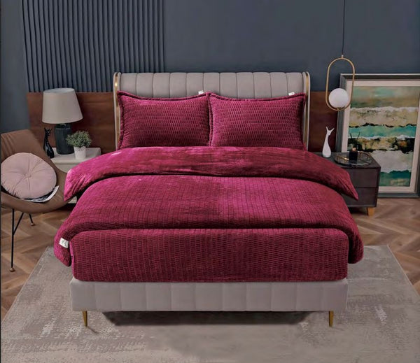 Sherpa Flanel Easy Dekbed - Bordeaux