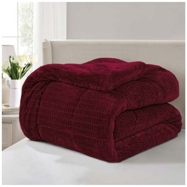 Sherpa Flanel Easy Dekbed - Bordeaux