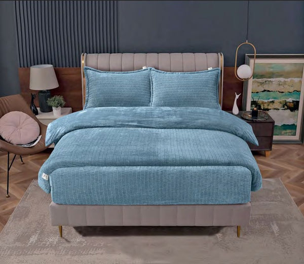 Sherpa Flanel Easy Dekbed - Petrol