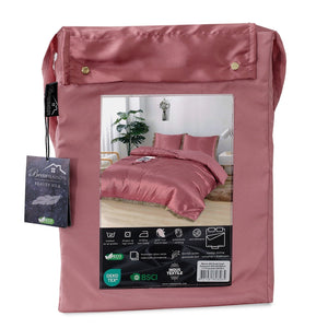 Dekbedovertrek Beauty Silk Lace - Rosewood - 100% Glans Satijn