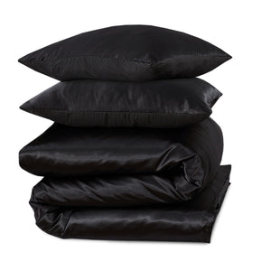 Dekbedovertrek Beauty Silk - Zwart - 100% Glans Satijn 