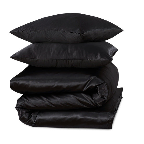 Dekbedovertrek Beauty Silk - Zwart - 100% Glans Satijn 
