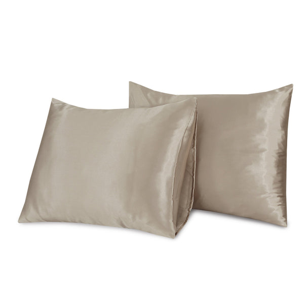 Kussenslopen Beauty Zijde Taupe - 2 stuks 