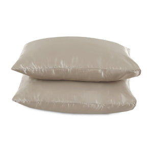 Kussenslopen Beauty Zijde Taupe - 2 stuks 