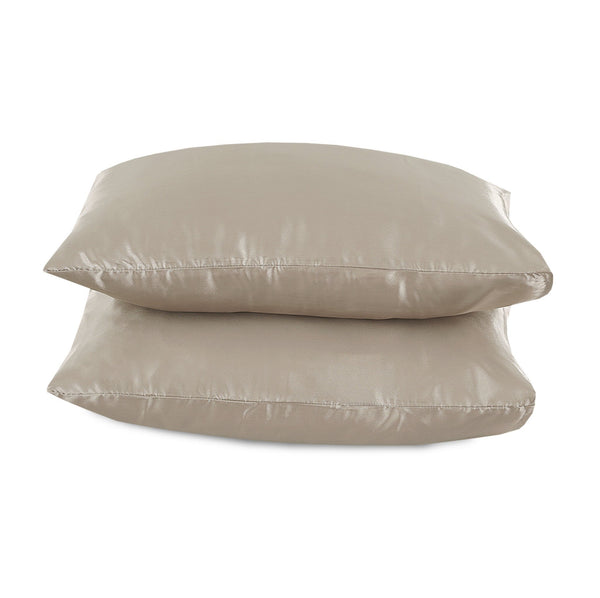 Kussenslopen Beauty Zijde Taupe - 2 stuks 