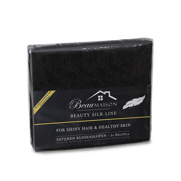 Kussenslopen Beauty Silk Zwart - 2 stuks 