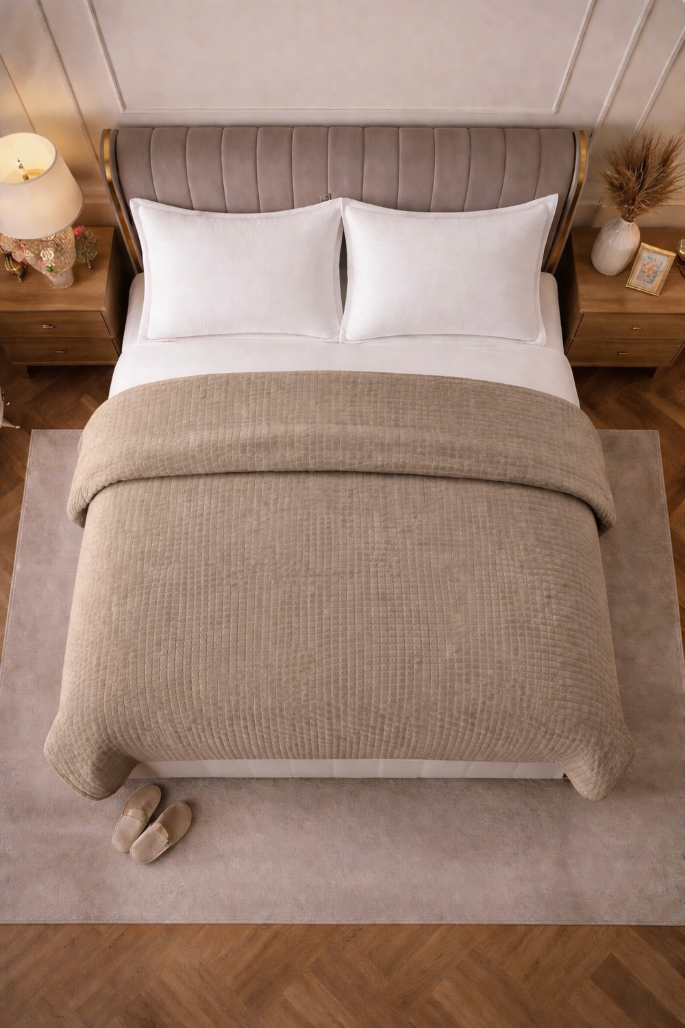 Sherpa Flanel Easy Dekbed - Beige