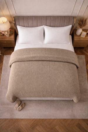 Sherpa Flanel Easy Dekbed - Beige