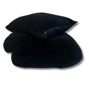 Teddy Fleece dekbedovertrek Black
