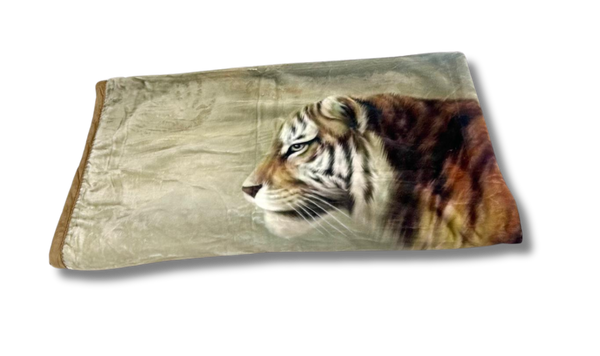 Woondekken Fluweel Bruine Tijgers 200 x 240 cm - Zware Kwaliteit 