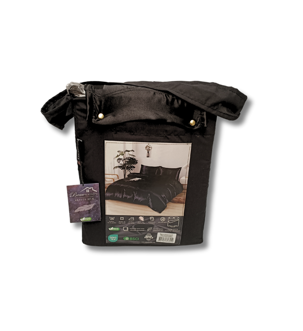 Dekbedovertrek Beauty Silk - Zwart - 100% Glans Satijn 
