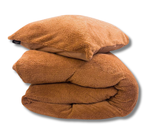Teddy Fleece dekbedovertrek Caramel Latte