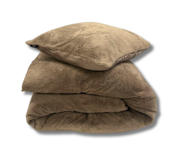 Teddy Fleece dekbedovertrek Taupe