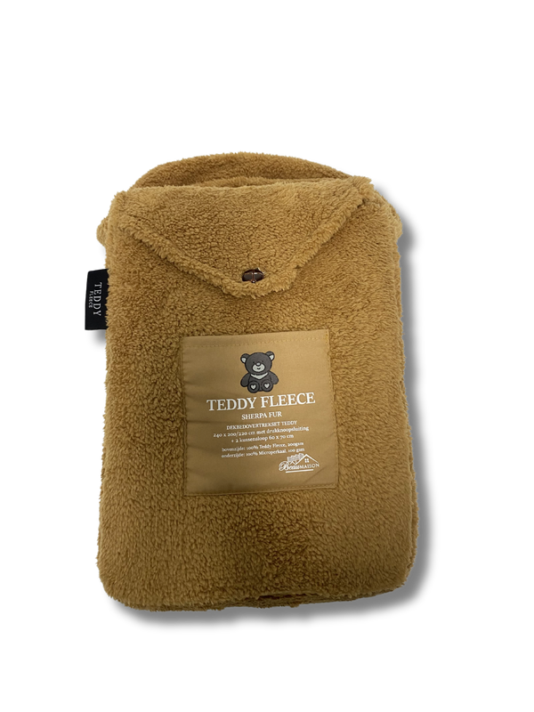 Teddy Fleece dekbedovertrek Caramel Latte
