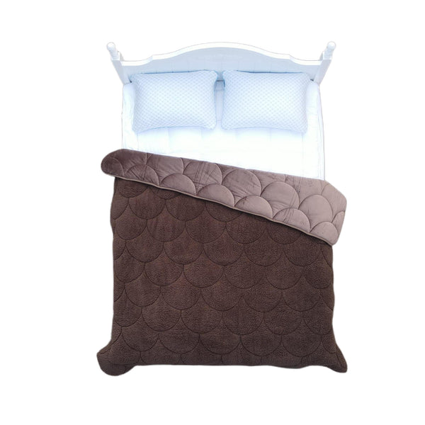 Velvet Sherpa Comfort Dekbed - Coffee Brown - Easy Dekbed