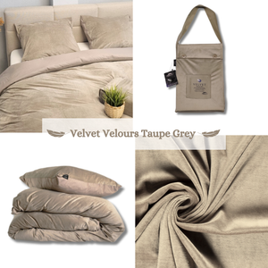 Dekbedovertrek Taupe-Grijs Velours 
