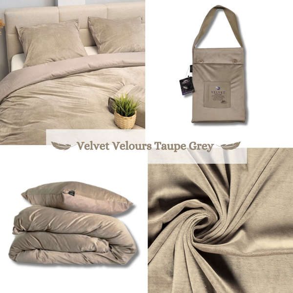 Dekbedovertrek Taupe-Grijs Velours 