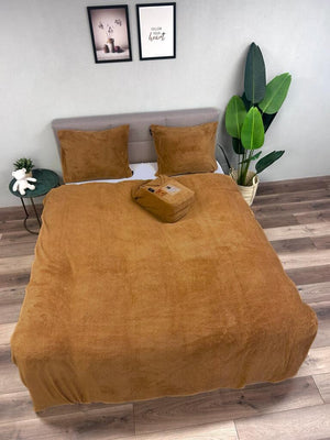 Teddy Fleece dekbedovertrek Caramel Latte