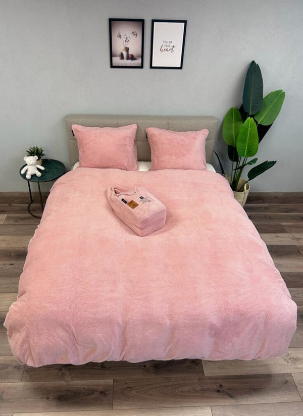 Teddy Fleece dekbedovertrek Nude Pink