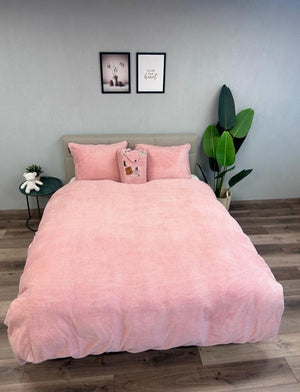 Teddy Fleece dekbedovertrek Nude Pink