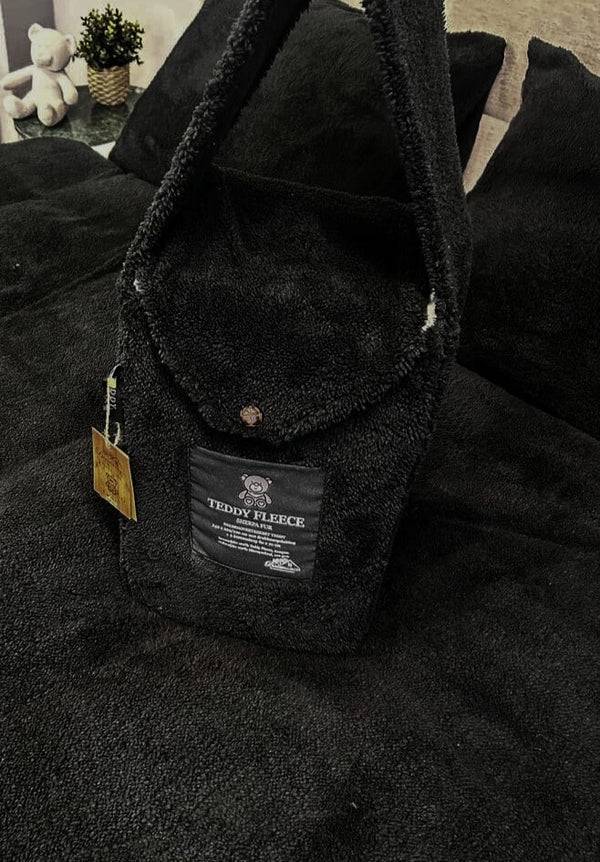 Teddy Fleece dekbedovertrek Black