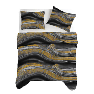 Dekbed Zonder Overtrek Marble Black Gold | Easy Dekbed | Printed Onderzijde