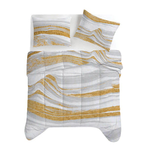 Dekbed Zonder Overtrek Marble White Gold - Easy Dekbed