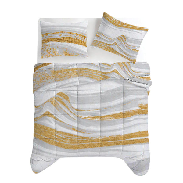 Dekbed Zonder Overtrek Marble White Gold - Easy Dekbed