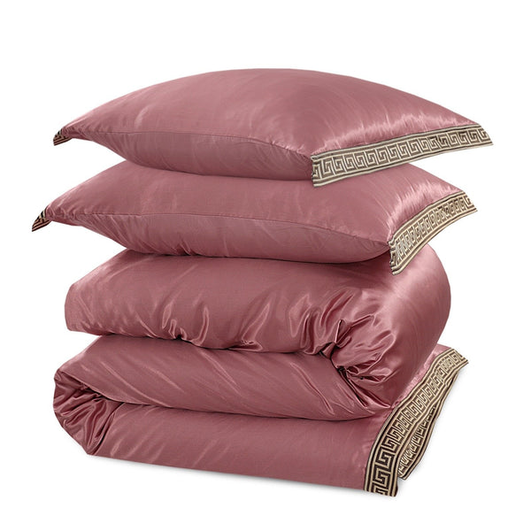 Dekbedovertrek Beauty Silk Lace - Rosewood - 100% Glans Satijn