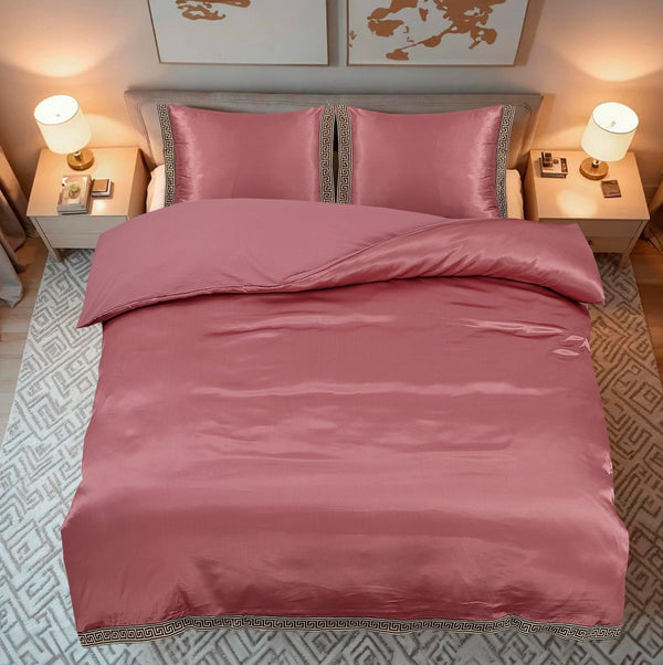 Dekbedovertrek Beauty Silk Lace - Rosewood - 100% Glans Satijn