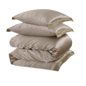 Dekbedovertrek Beauty Zijden Kant - Taupe - 100% Glans Satijn 