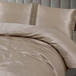 Dekbedovertrek Beauty Zijden Kant - Taupe - 100% Glans Satijn 