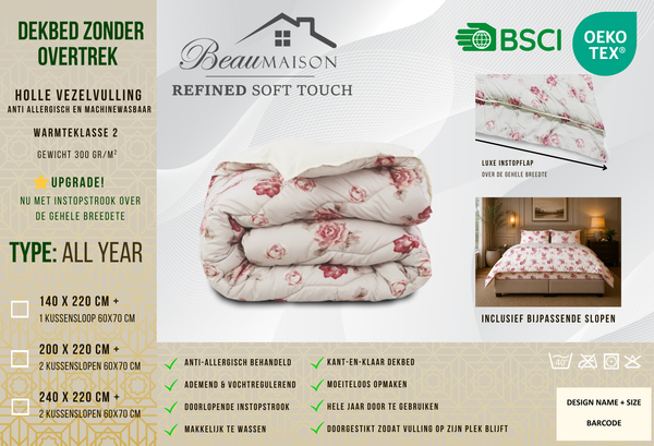 Dekbed Zonder Overtrek Flowers Diamond | Easy Dekbed Uni