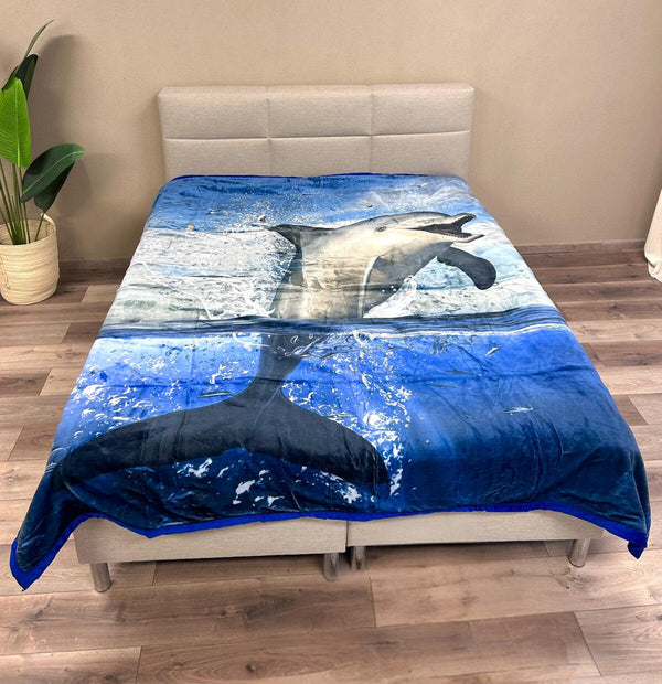 Woondekken Fluweel Dolfijn 200 x 240 cm - Zware Kwaliteit 