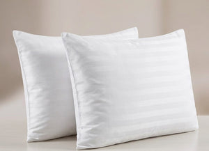 Hotel Kussenslopen Wit 65x90 cm | 27 mm CVC Satin Stripe | Per 12 verpakt