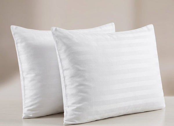 Hotel Kussenslopen Wit 65x90 cm | 27 mm CVC Satin Stripe | Per 12 verpakt