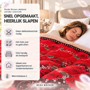Dekbed Zonder Overtrek met rode Rozen