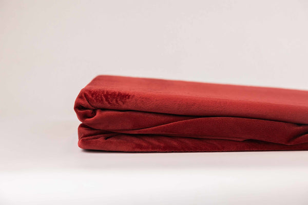 Hoeslaken Fluweel Bordeaux Rood - Fluweel Velours 