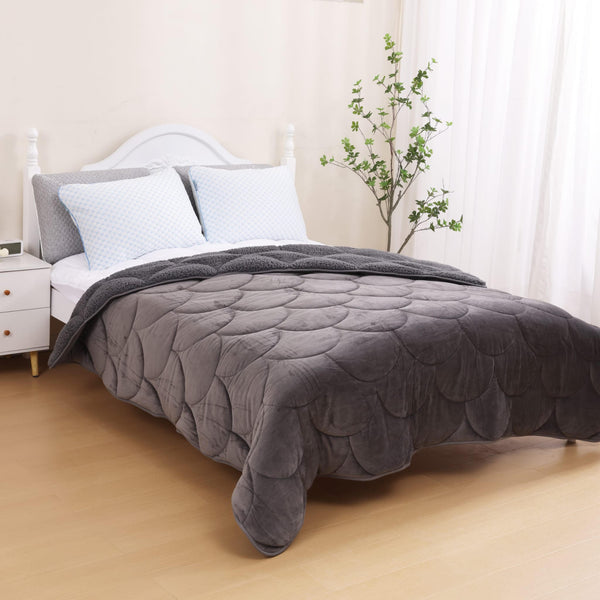 Velvet Sherpa Comfort Dekbed - Grey - Easy Dekbed