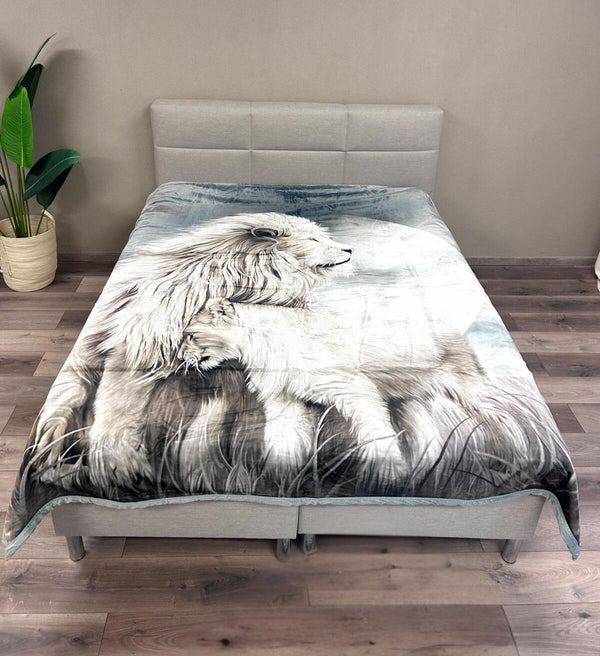 Woondekken Fluweel Grijze Leeuw 20 x 240 cm - Zware Kwaliteit 