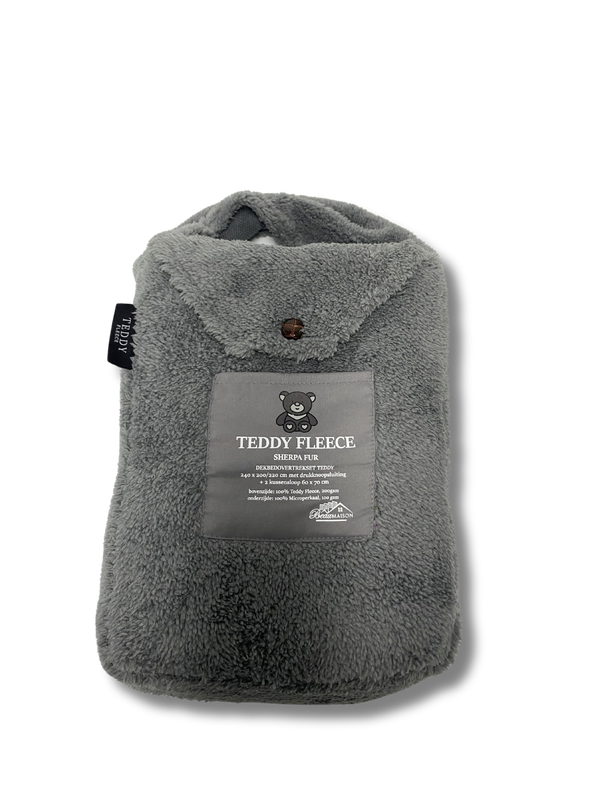 Teddy Fleece dekbedovertrek Grey