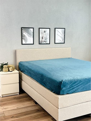 Hoeslaken Velvet Petrol Blauw - Fluweel Velours 