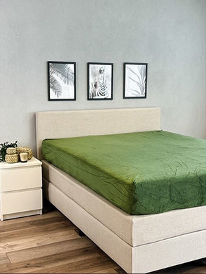 Hoeslaken Fluweel Groen - Fluweel Velours 