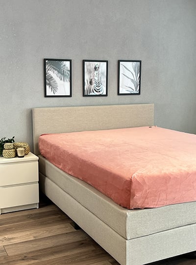 Hoeslaken Fluweel Oud Rose - Fluweel Velours 