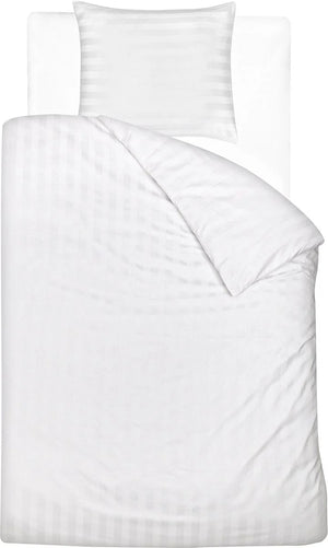 Hotel Dekbedovertrek CVC Wit | 27mm Streep | Bulk Packing