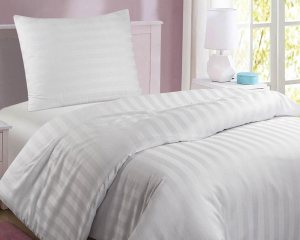 Hotel Dekbedovertrek CVC Wit | 27mm Streep | Bulk Packing
