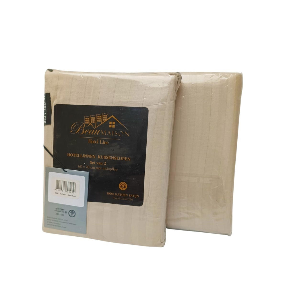 Kussenslopen Hotellinnen Zandkleurig - 60x70cm  - 2 stuks