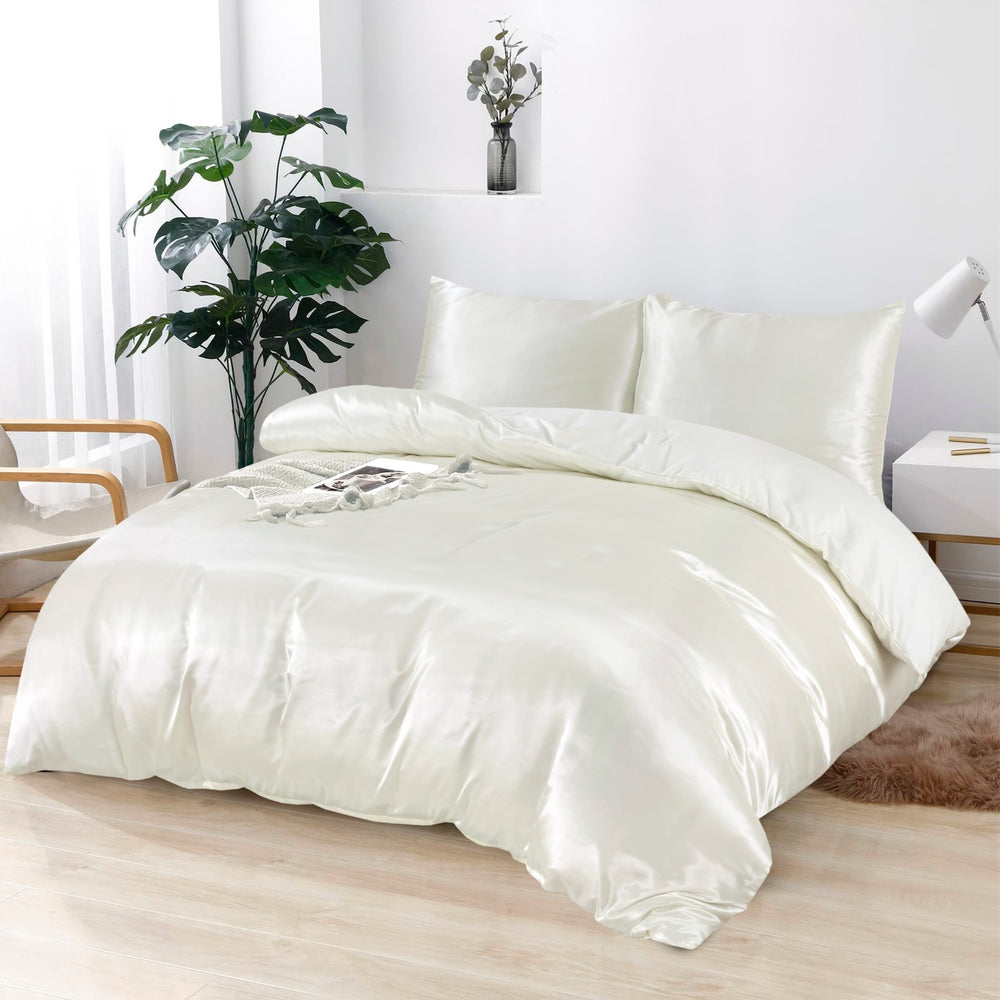 Dekbedovertrek Beauty Zijde - OffWhite - 100% Glans Satijn 