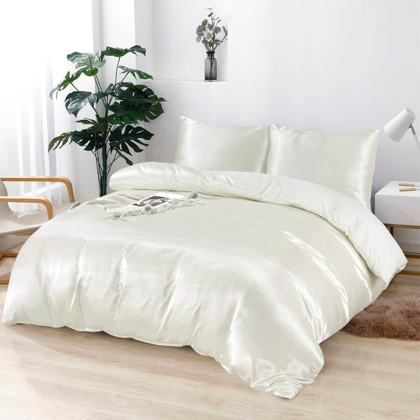 Dekbedovertrek Beauty Zijde - OffWhite - 100% Glans Satijn 