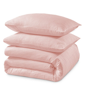 Wafel Dekbedovertrek Tea Pink